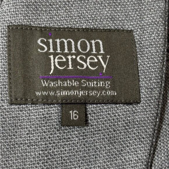 Simon Jersey Women’s Grey Blazer UK 16 US 14 Contemporary Classic Career Wear - Picture 3 of 11